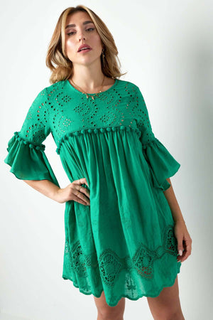 Rochie din Bumbac cu Broderie-3