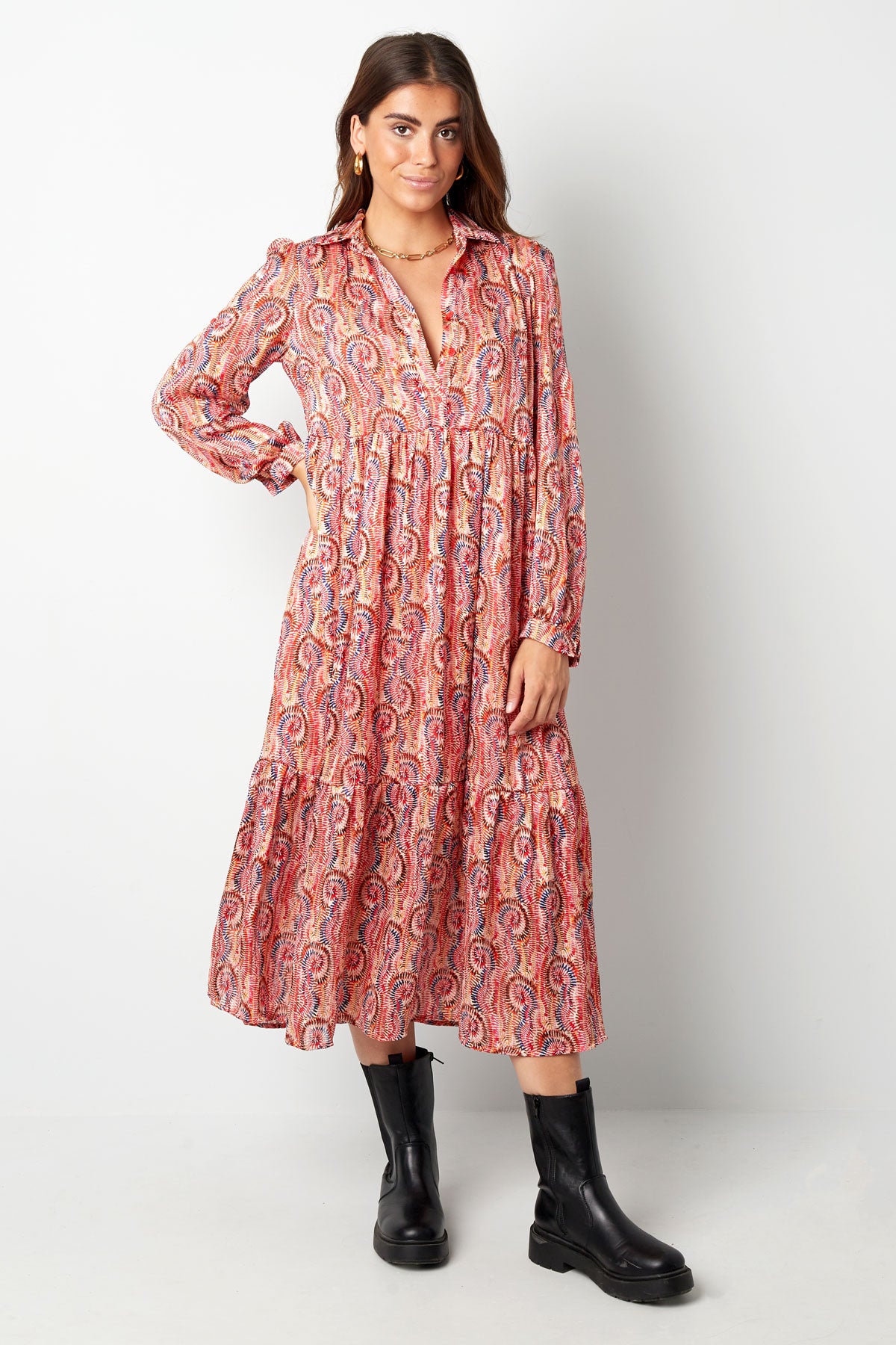 Rochie Paisley - Orange, Roz-2