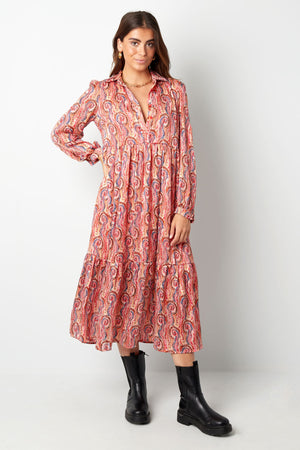 Rochie Paisley - Orange, Roz-2