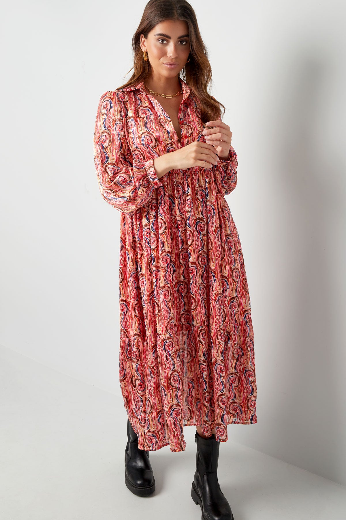 Rochie Paisley - Orange, Roz-4