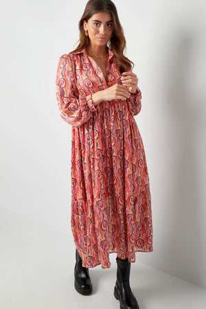 Rochie Paisley - Orange, Roz-4