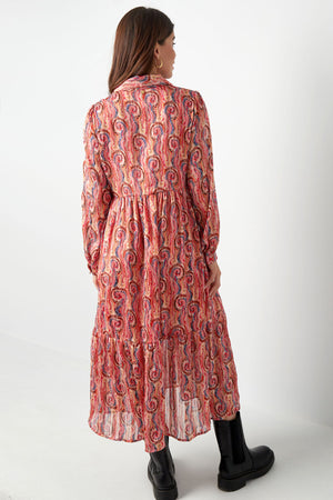 Rochie Paisley - Orange, Roz-5