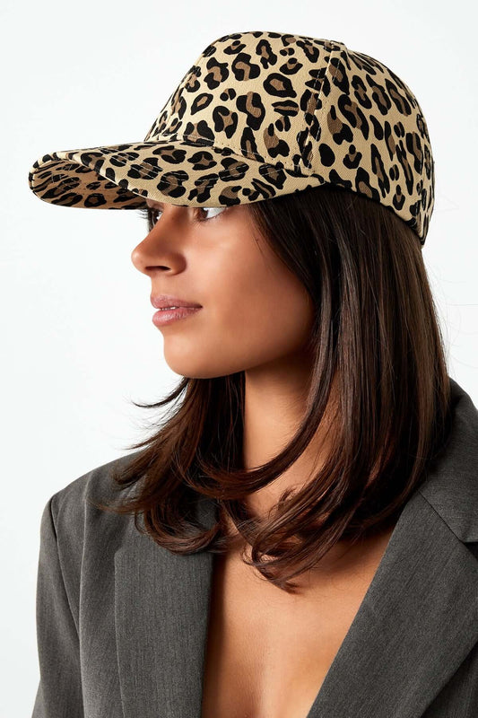 Sapca Bumbac model Animal Print - Leopard - Bej, Maro