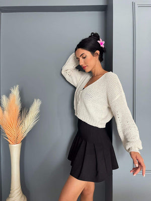 Cardigan din lana cu Nasturi-2