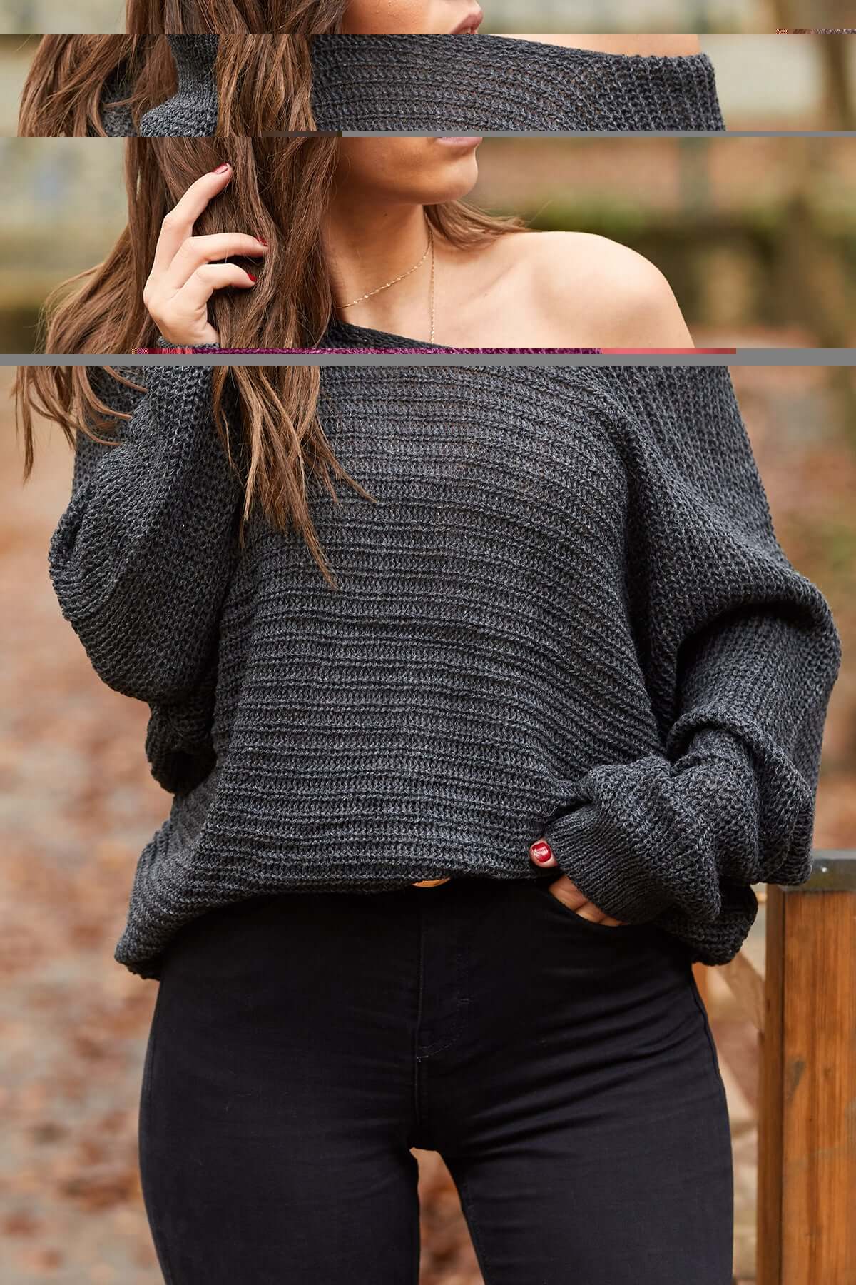 Pulover Dama Tricot - Antracit-1