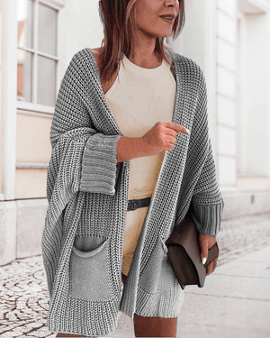 Cardigan Dama din Tricot cu buzunare frontale-1