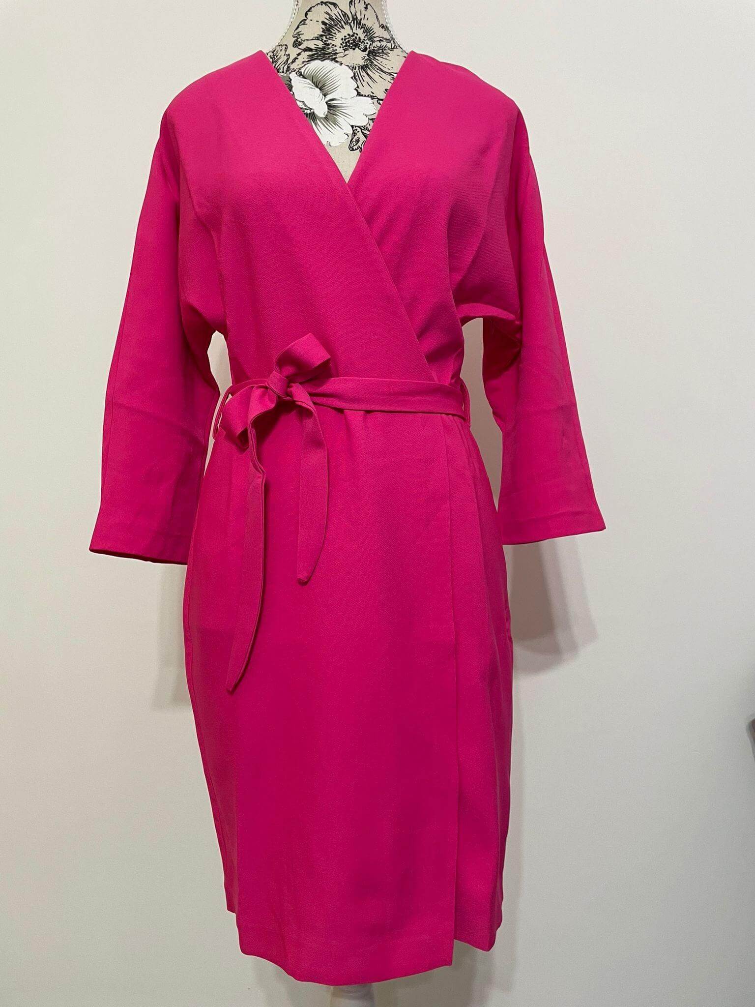 Rochie Office Satinata - Fuchsia-4