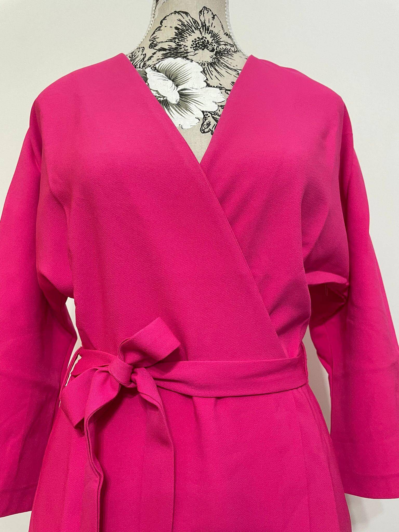 Rochie Office Satinata - Fuchsia-3