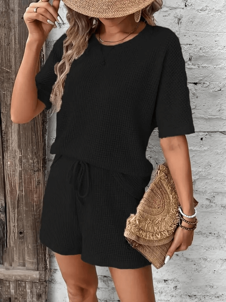 Set Dama din Bumbac - Pantalon scurt si Bluza-6