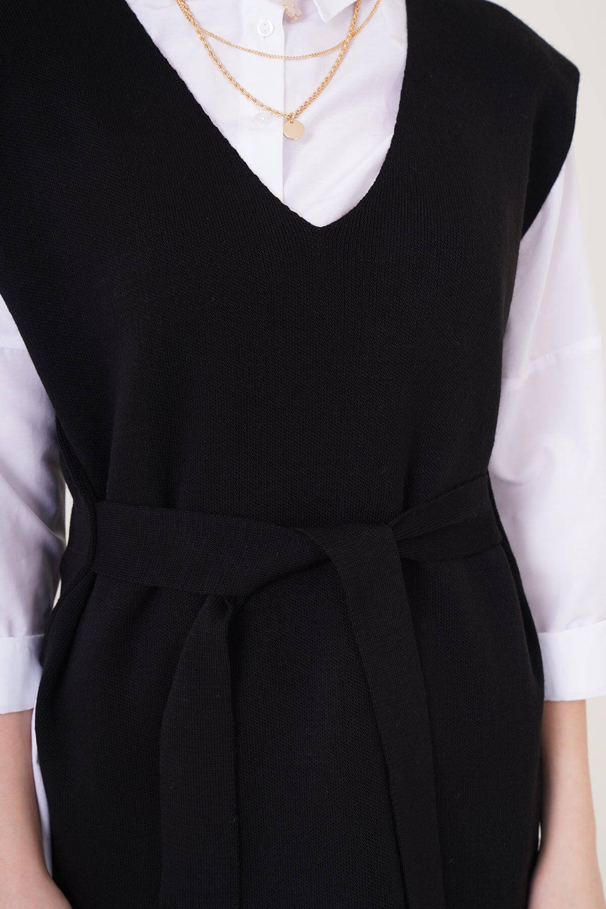 Pulover Dama Negru fara Maneci - SC Fashion Boutique RO SRL