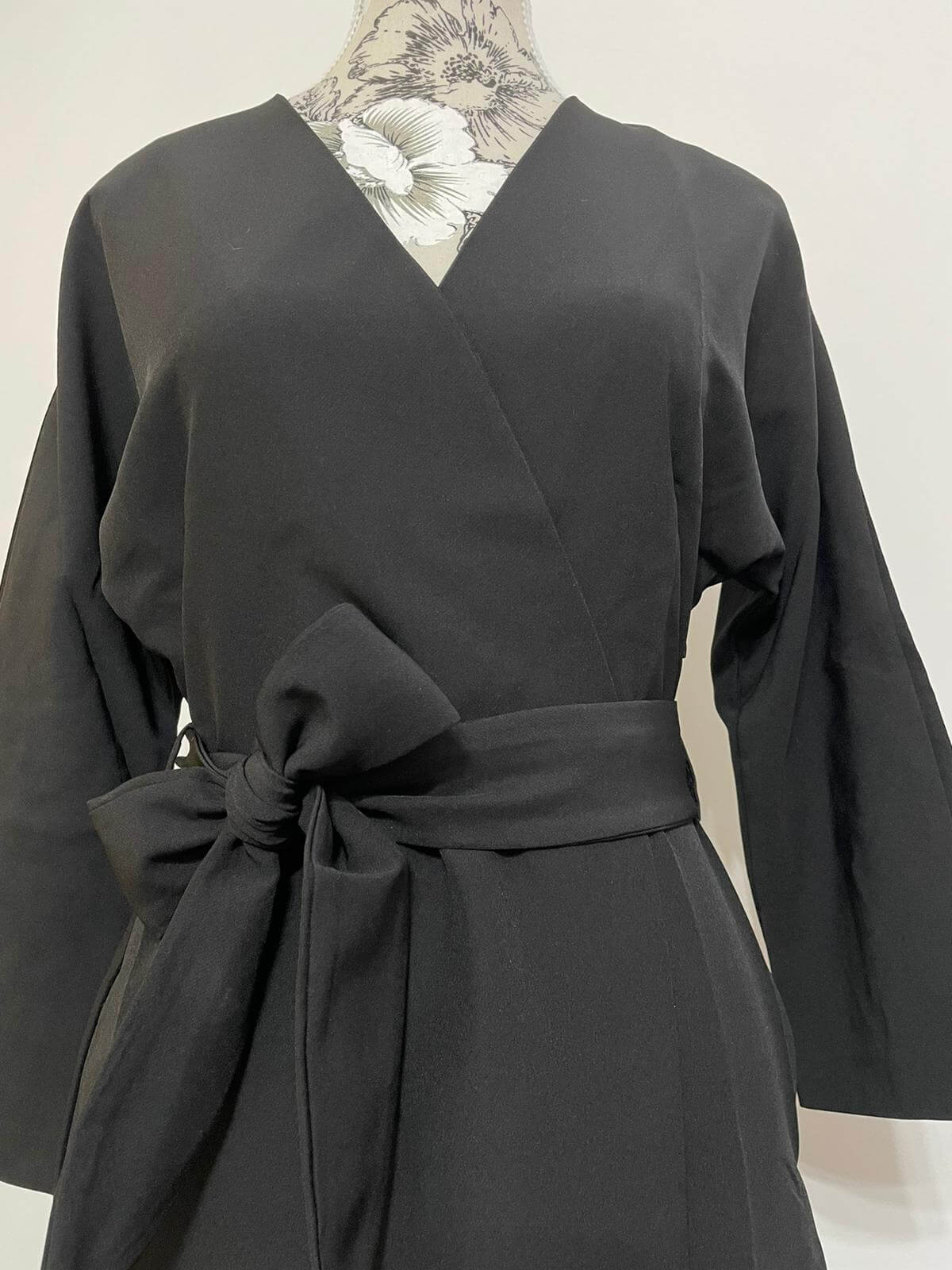 Rochie Office Satinata - Neagra-2