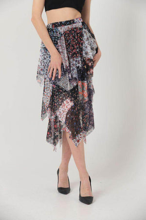 Fusta Dama Midi ,Multicolor in Carouri-1