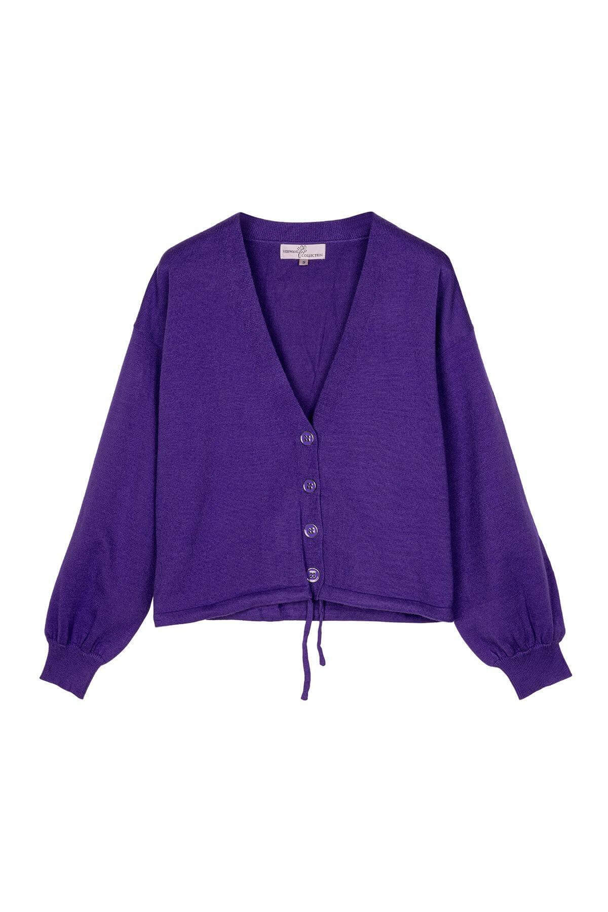 Cardigan cu Nasturi - Albastru, Mov-2