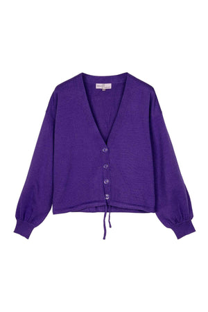 Cardigan cu Nasturi - Albastru, Mov-2