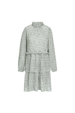 Rochie Mini cu Volane - Roz, Liliac, Verde-4