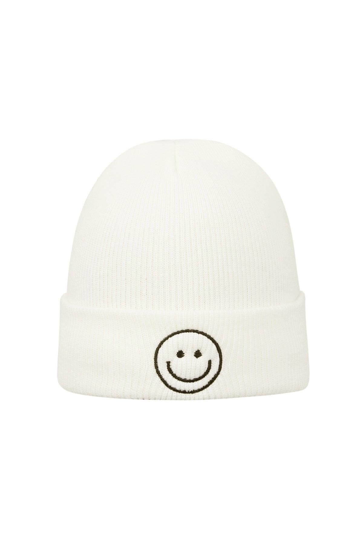 Smiley Hat - White, Blue, Green