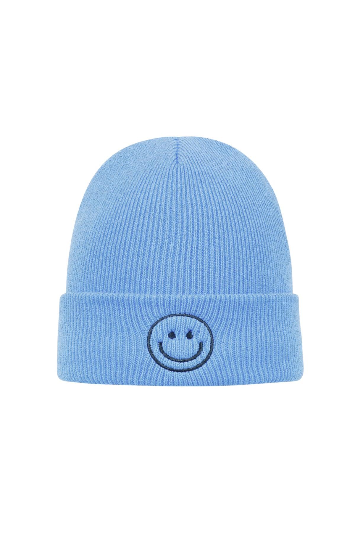 Smiley Hat - White, Blue, Green