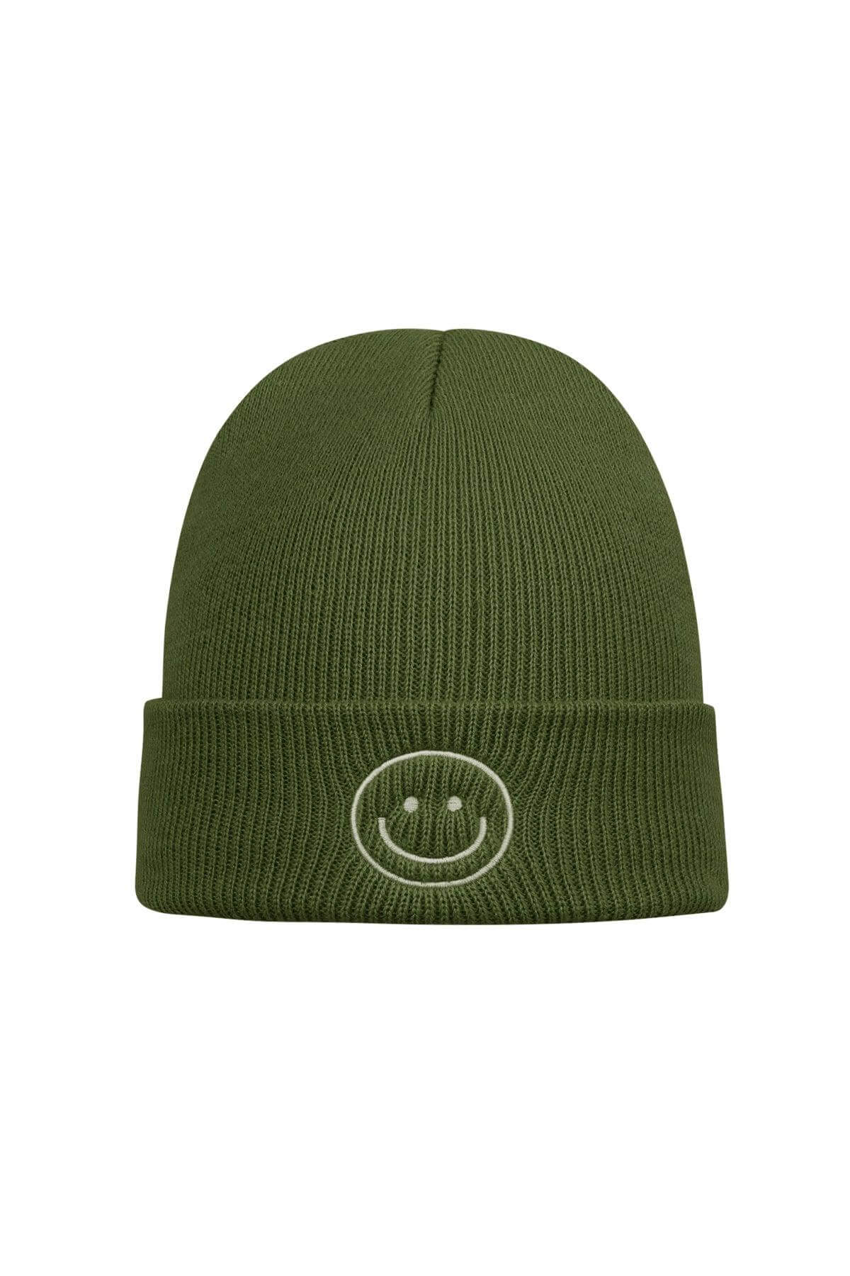 Smiley Hat - White, Blue, Green