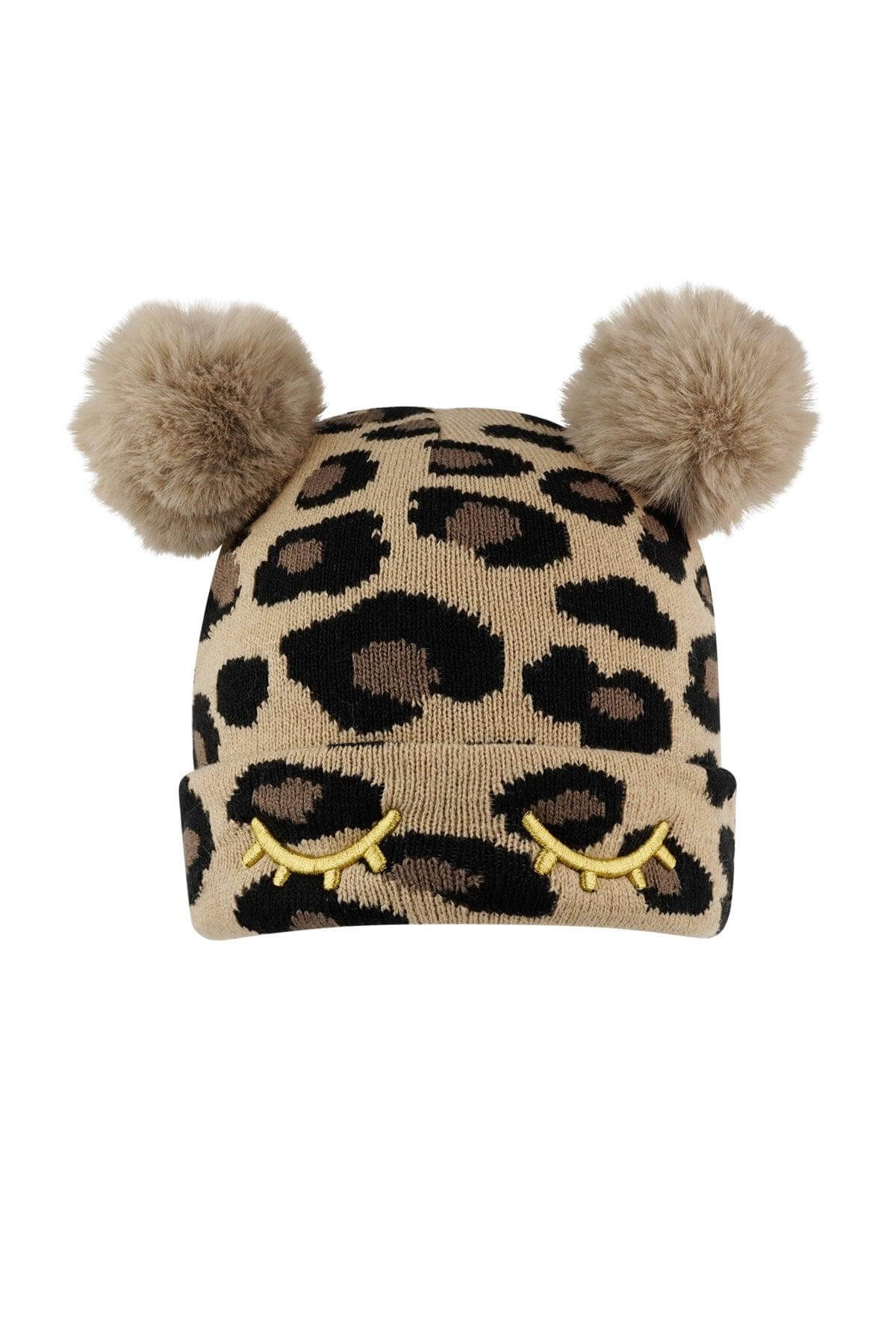 Women's hat, Animal Print, "Leopard" model with ears