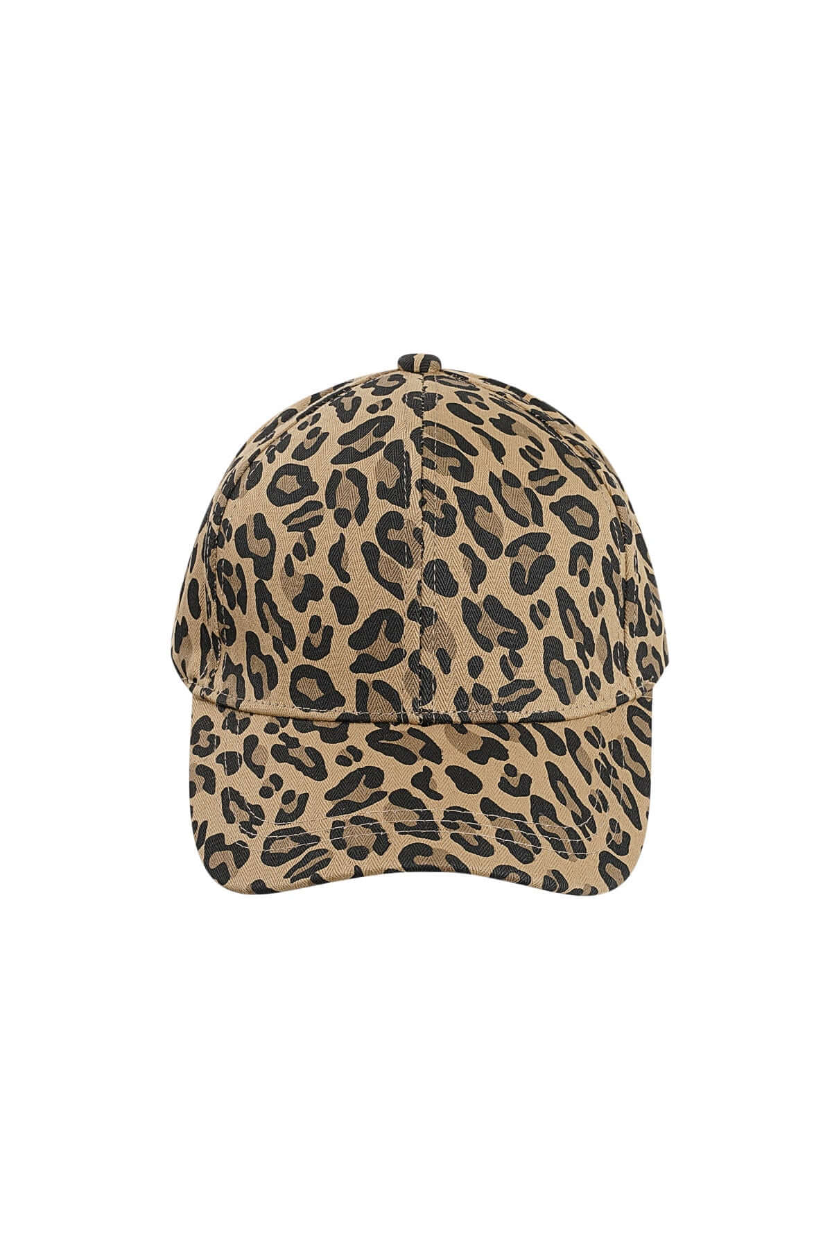 Șapcă din bumbac leopard, bej și maro, perfectă pentru ținute casual, oferind confort și stil.