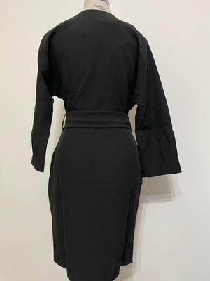 Rochie Office Satinata - Neagra-4