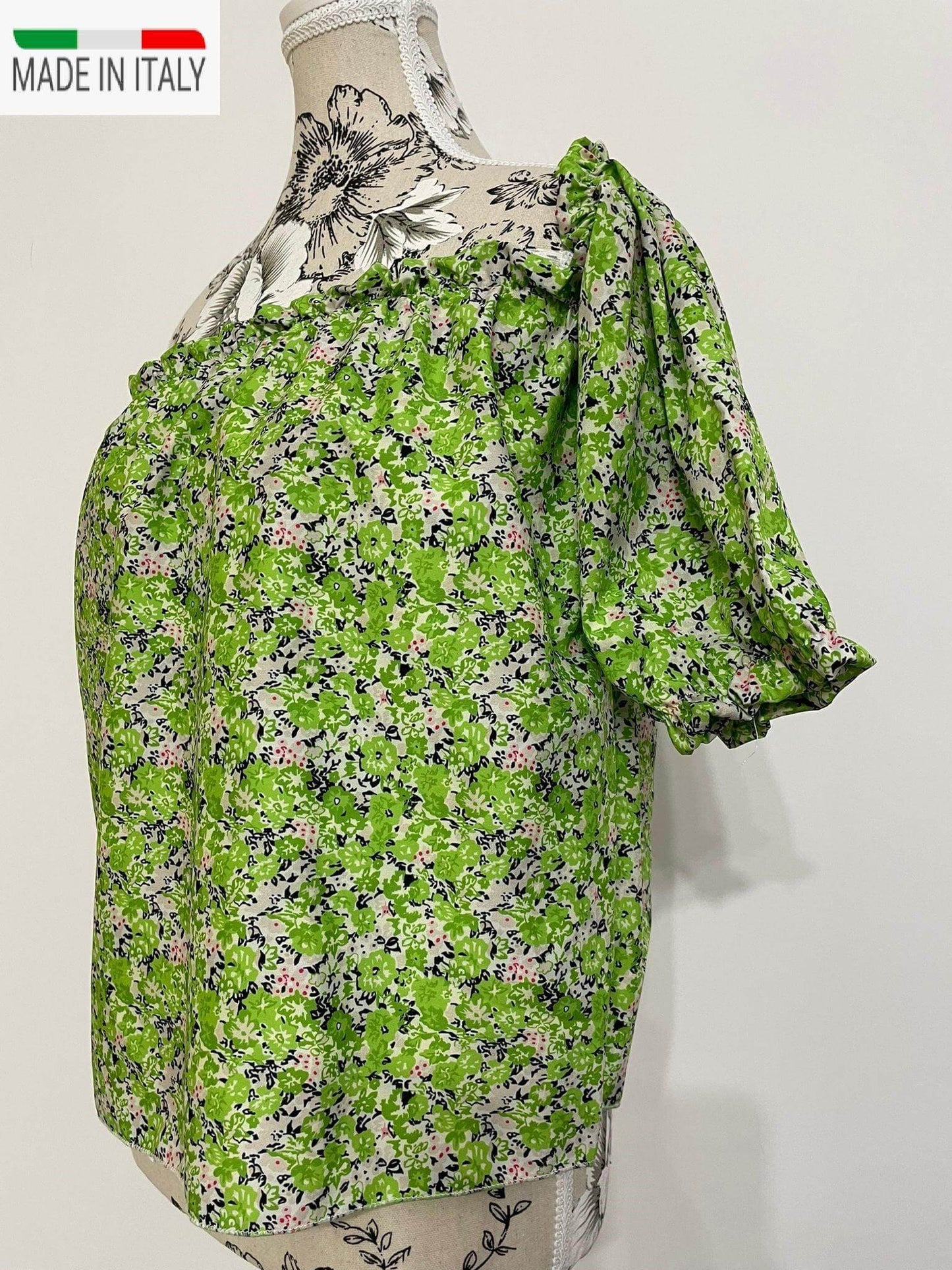 Bluza pe Umeri - model Floral - Verde - SC Fashion Boutique RO SRL