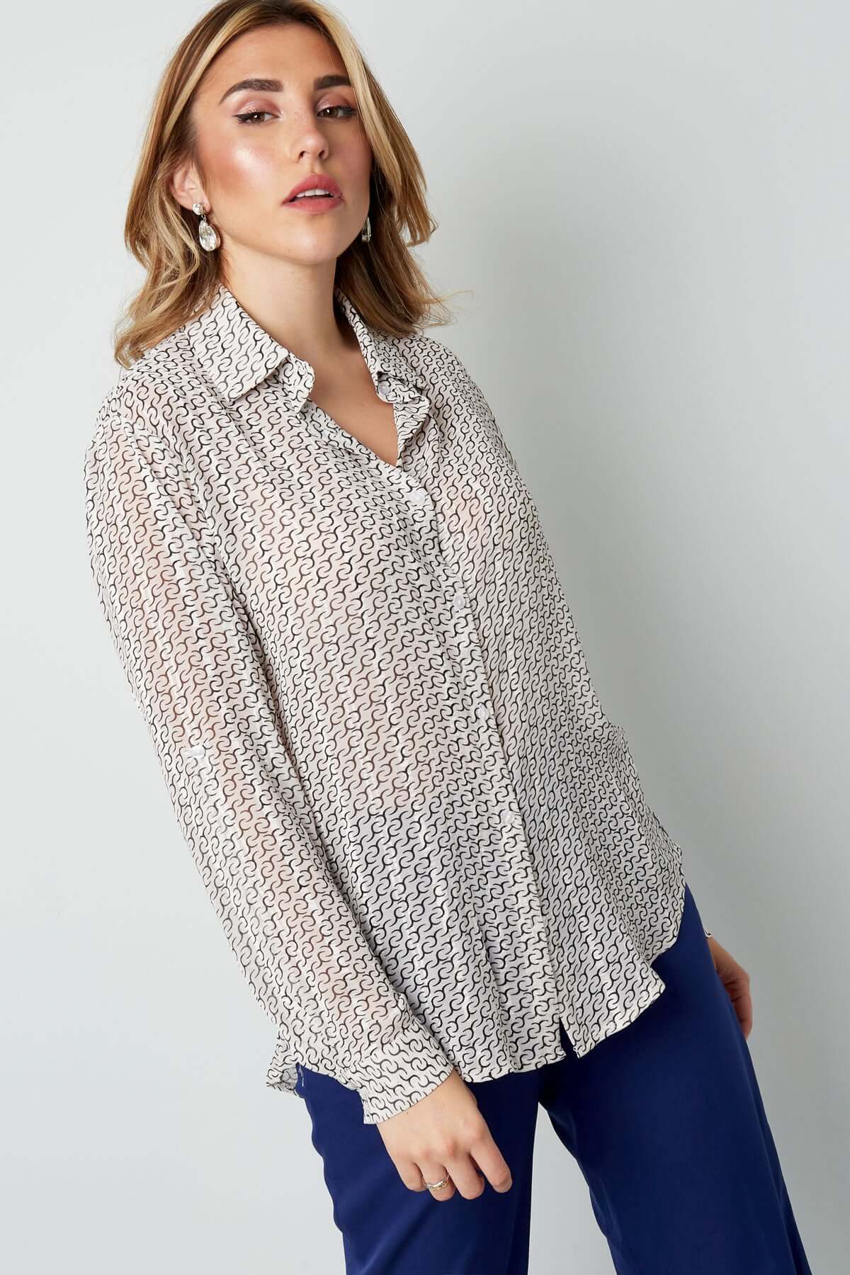 Bluza Retro Alb-Negru-1