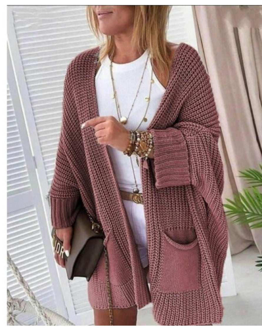 Cardigan Dama din Tricot cu buzunare frontale-5