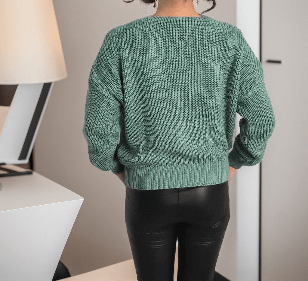 Cardigan cu Nasturi - Verde-Deschis2