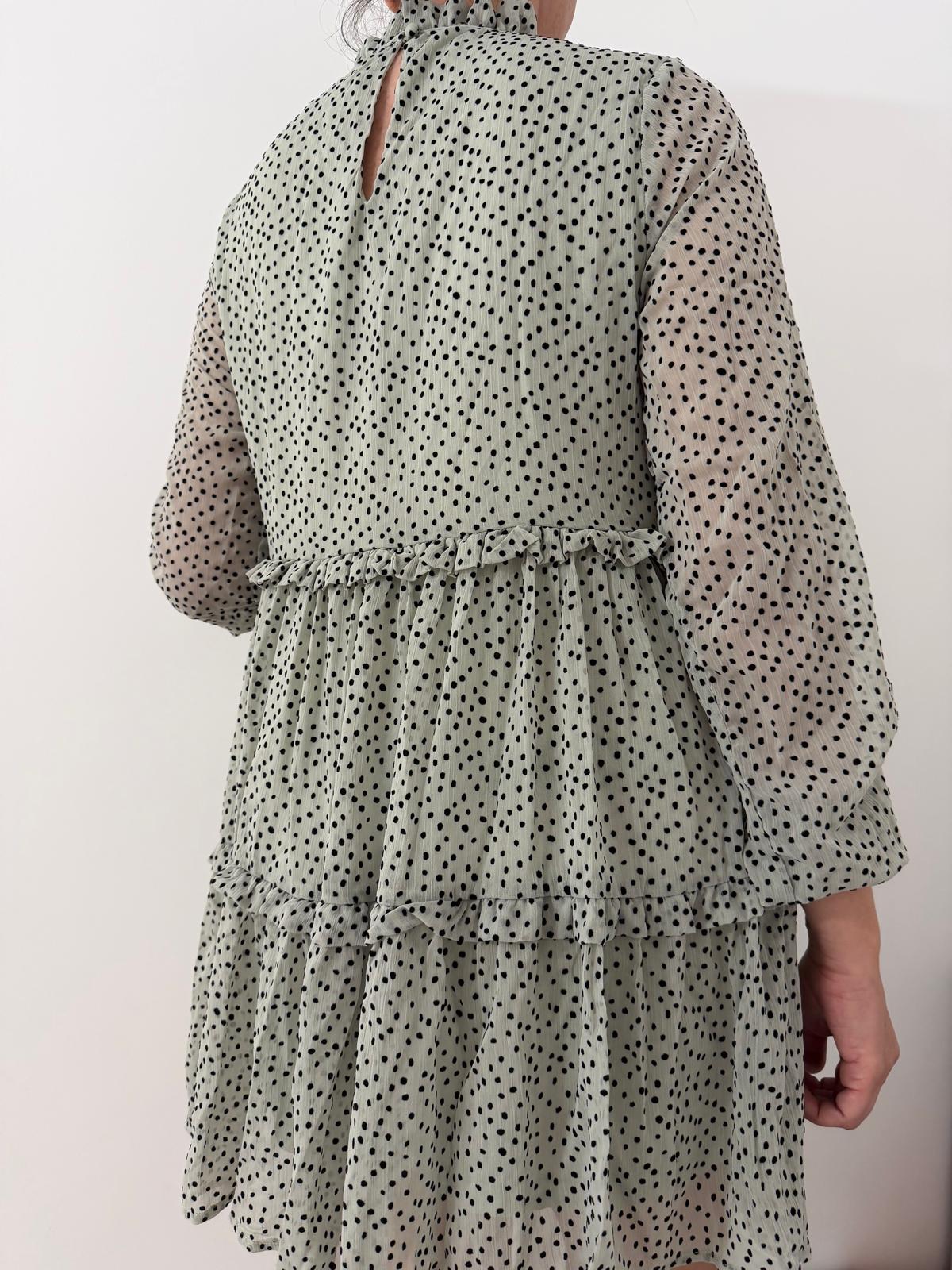 Rochie Mini cu Volane - Roz, Liliac, Verde-0