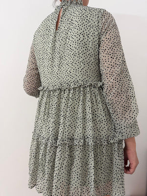 Rochie Mini cu Volane - Roz, Liliac, Verde-0