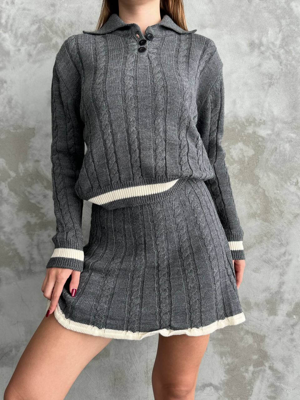 Set Dama din Lana (Fusta & Bluza)-1