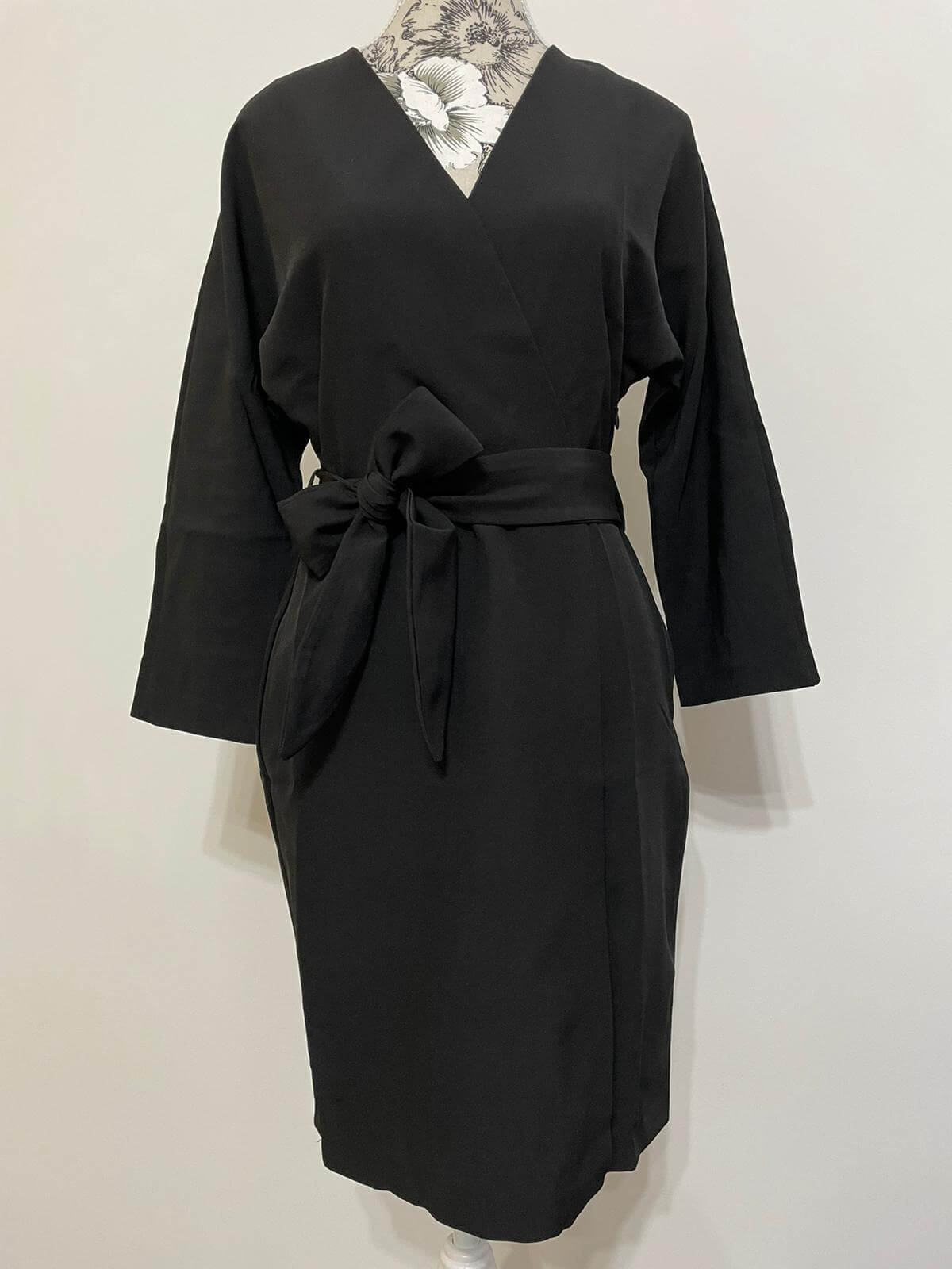 Rochie Office Satinata - Neagra-5