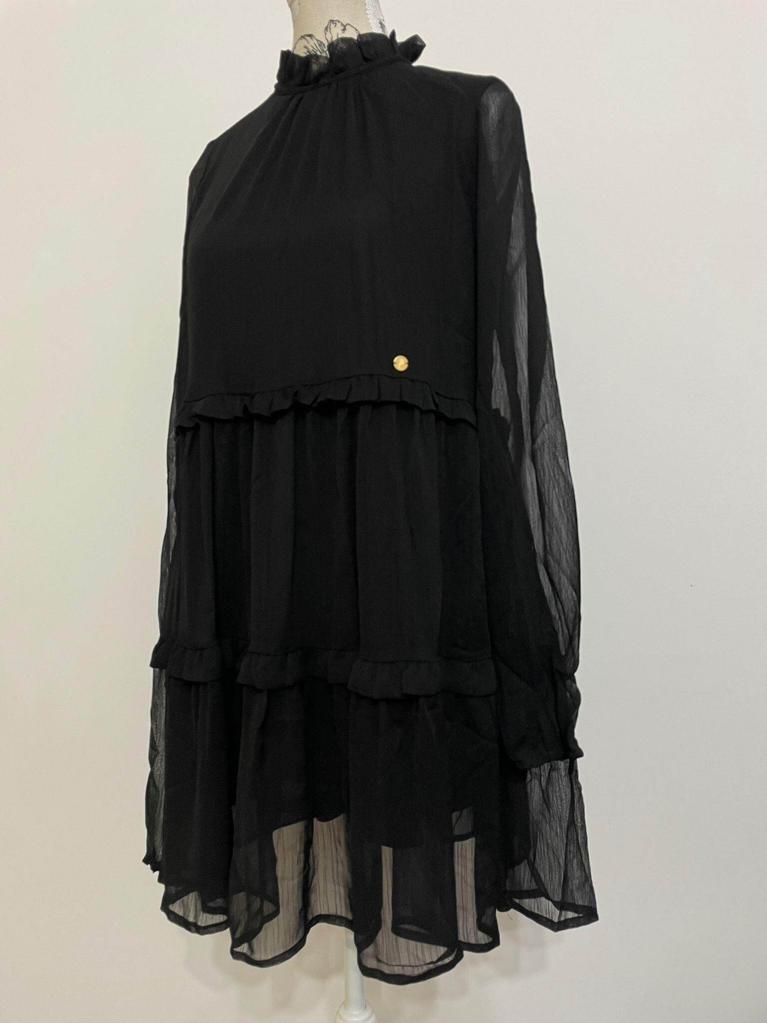 Rochita Mini cu maneci bufante - Maro, Verde, Negru-1