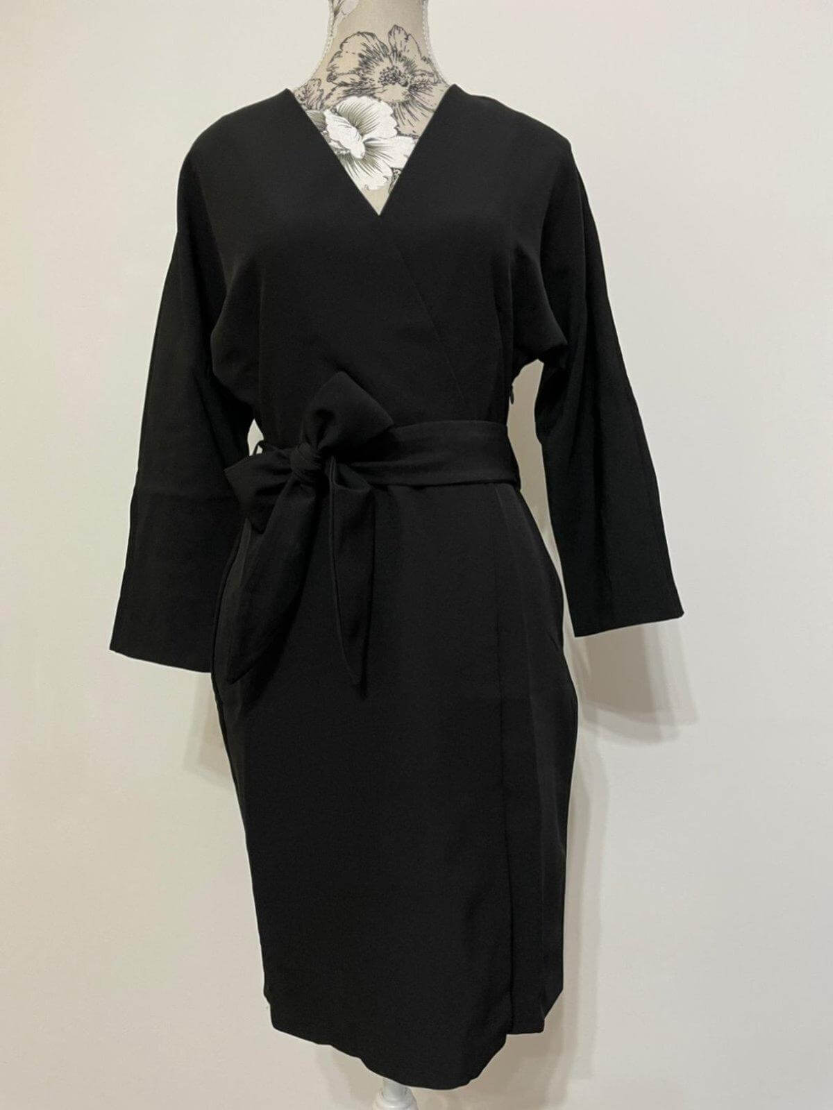 Rochie Office Satinata - Neagra-3