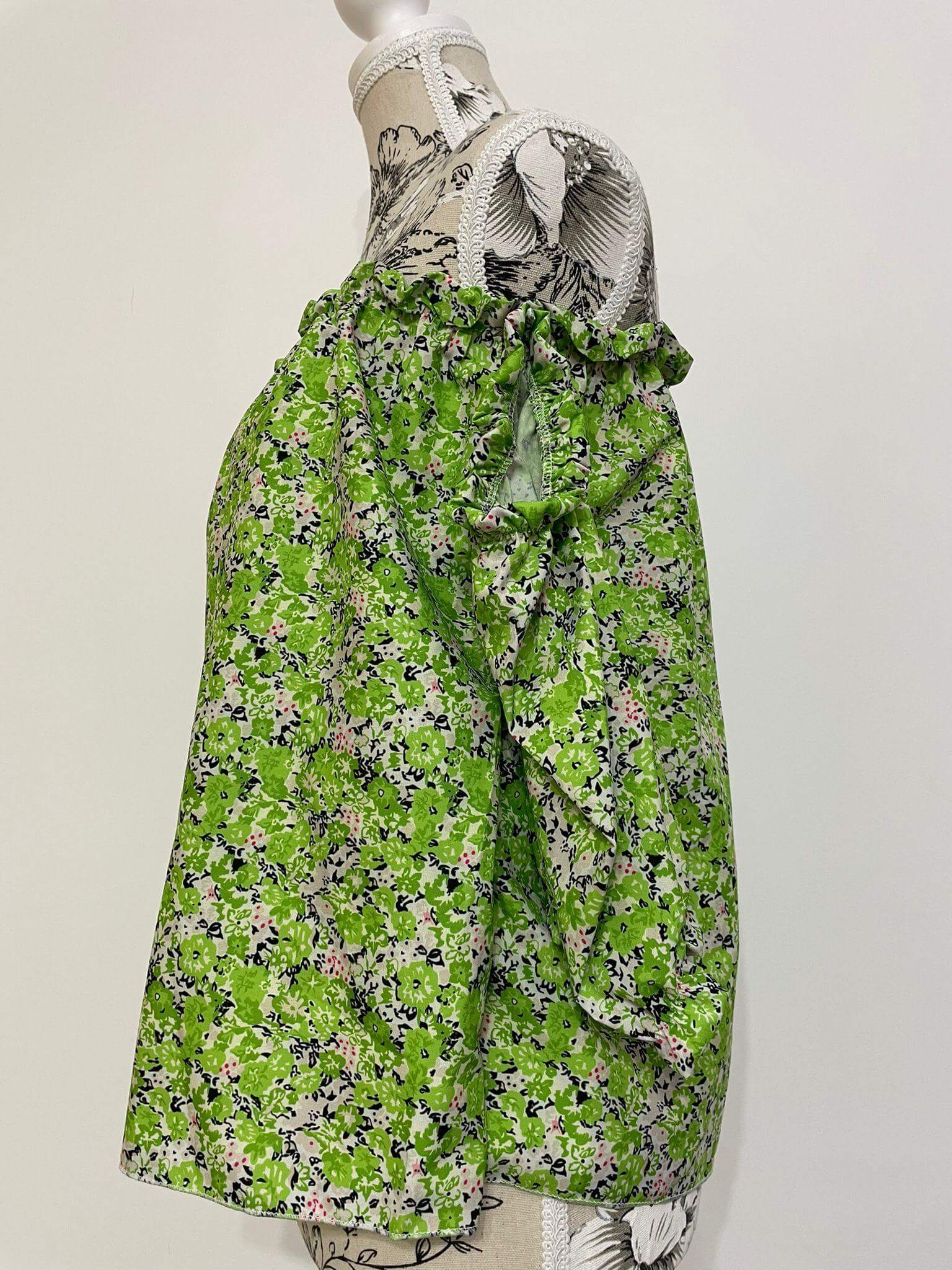 Bluza pe Umeri - model Floral - Verde-5
