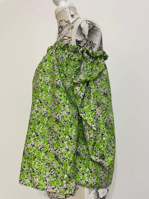 Bluza pe Umeri - model Floral - Verde-5